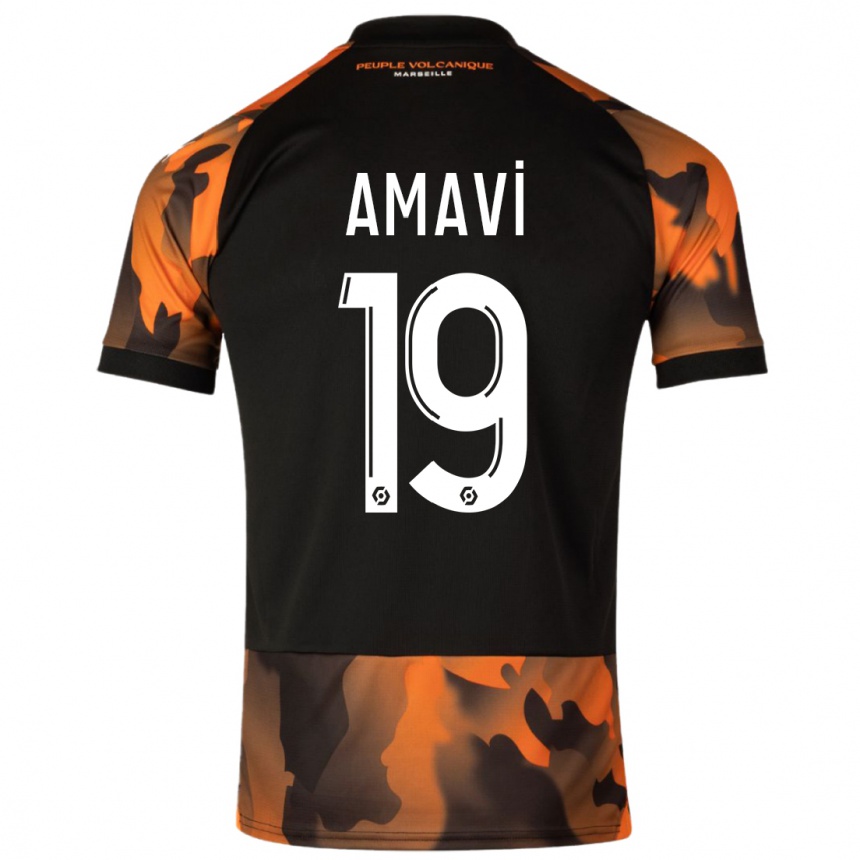 Niño Fútbol Camiseta Jordan Amavi #19 Negro Naranja Equipación Tercera 2023/24