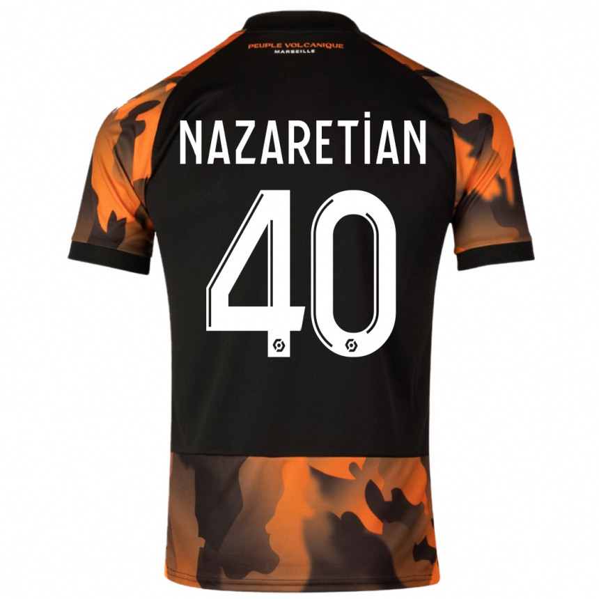 Niño Fútbol Camiseta Manuel Nazaretian #40 Negro Naranja Equipación Tercera 2023/24