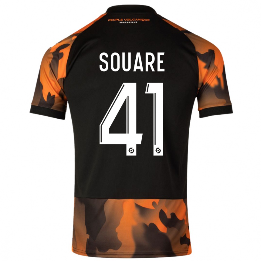 Niño Fútbol Camiseta Cheick Souare #41 Negro Naranja Equipación Tercera 2023/24