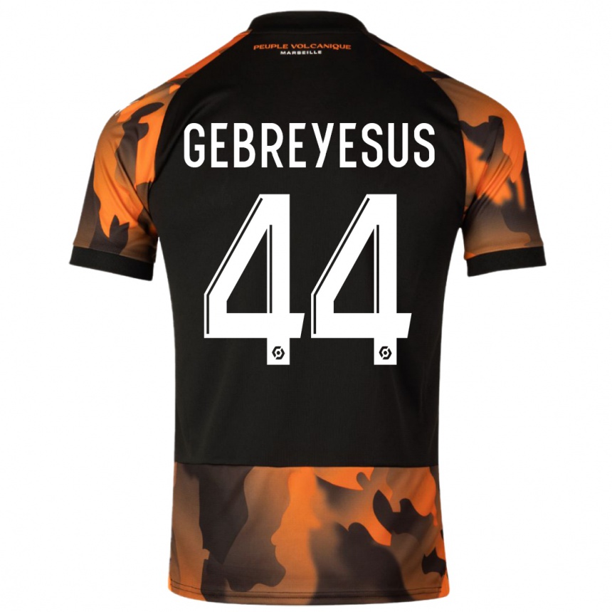 Niño Fútbol Camiseta Esey Gebreyesus #44 Negro Naranja Equipación Tercera 2023/24