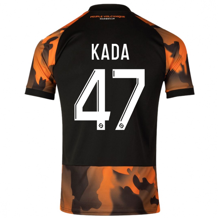 Niño Fútbol Camiseta Joakim Kada #47 Negro Naranja Equipación Tercera 2023/24