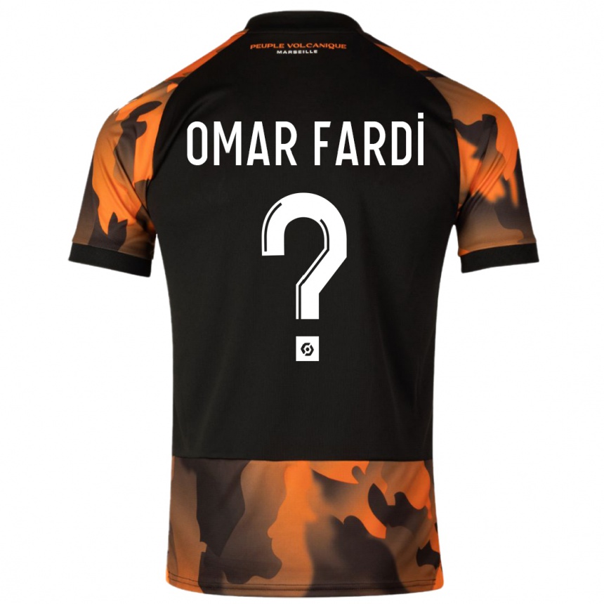 Niño Fútbol Camiseta El Omar Fardi #0 Negro Naranja Equipación Tercera 2023/24