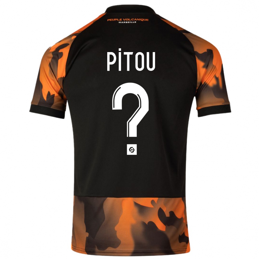 Niño Fútbol Camiseta Jonathan Pitou #0 Negro Naranja Equipación Tercera 2023/24