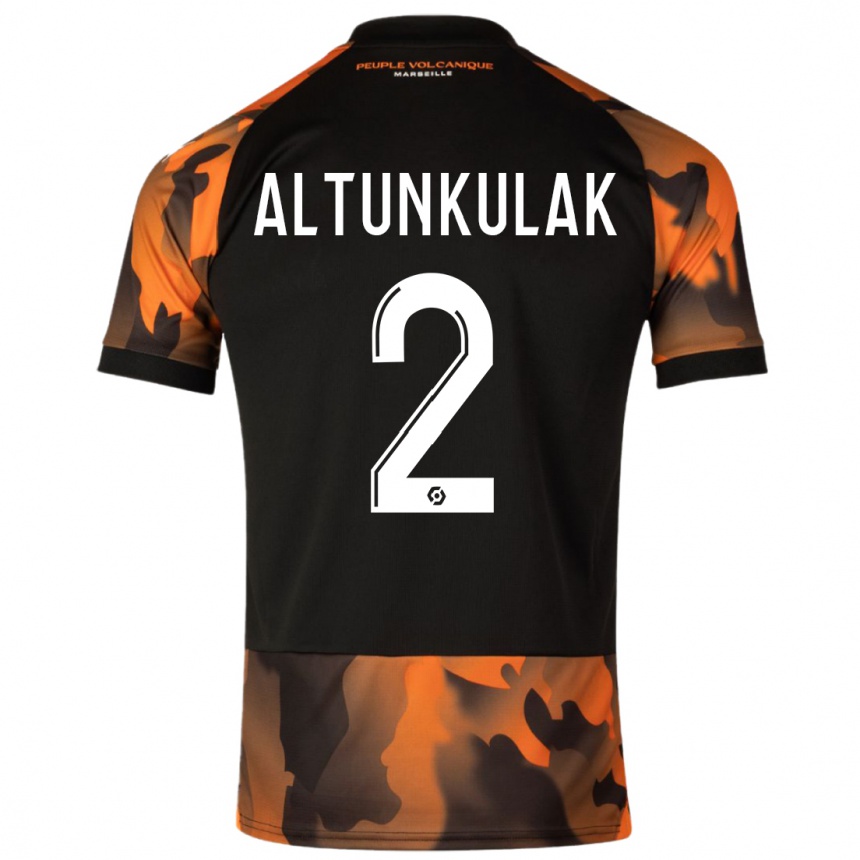 Niño Fútbol Camiseta Selen Altunkulak #2 Negro Naranja Equipación Tercera 2023/24