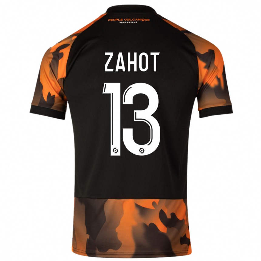 Niño Fútbol Camiseta Sarah Zahot #13 Negro Naranja Equipación Tercera 2023/24