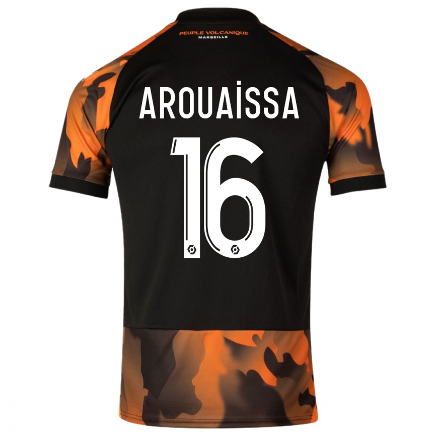 Niño Fútbol Camiseta Ines Arouaissa #16 Negro Naranja Equipación Tercera 2023/24