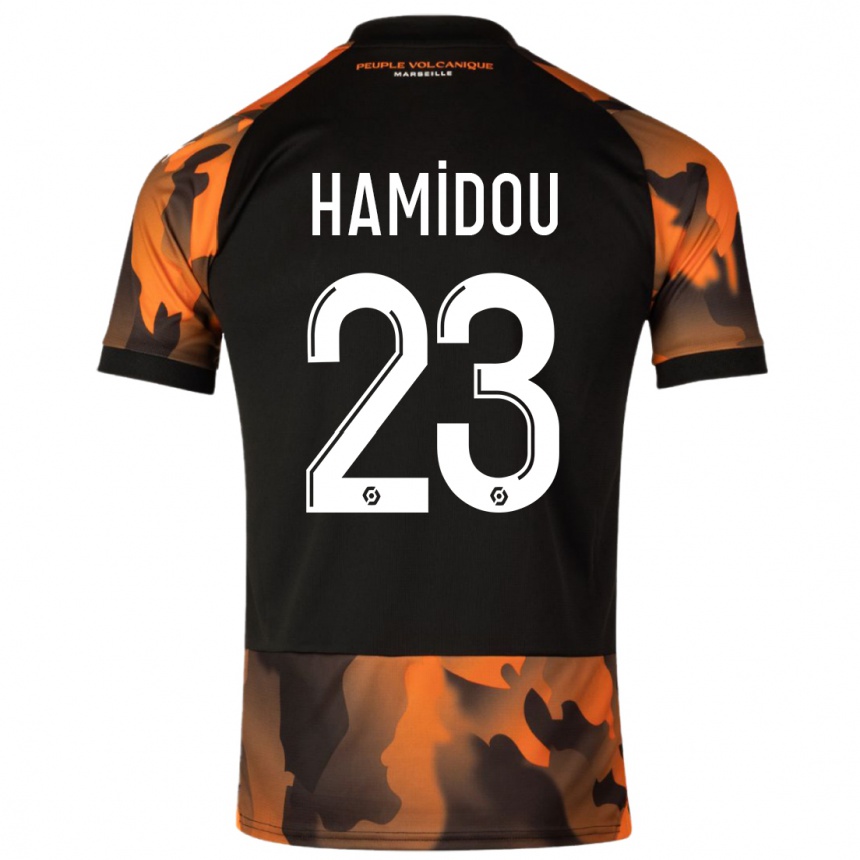 Niño Fútbol Camiseta Jamila Hamidou #23 Negro Naranja Equipación Tercera 2023/24