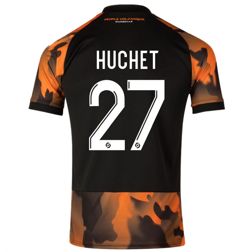 Niño Fútbol Camiseta Sarah Huchet #27 Negro Naranja Equipación Tercera 2023/24