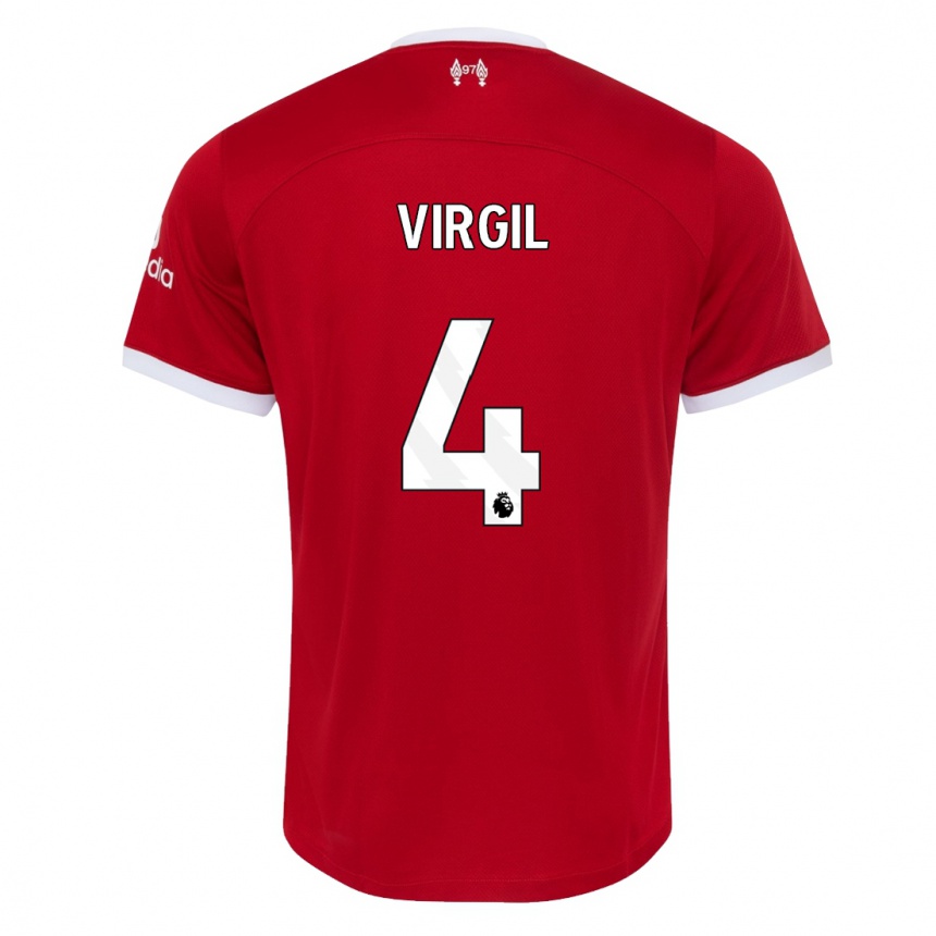 Hombre Fútbol Camiseta Virgil Van Dijk #4 Rojo 1ª Equipación 2023/24