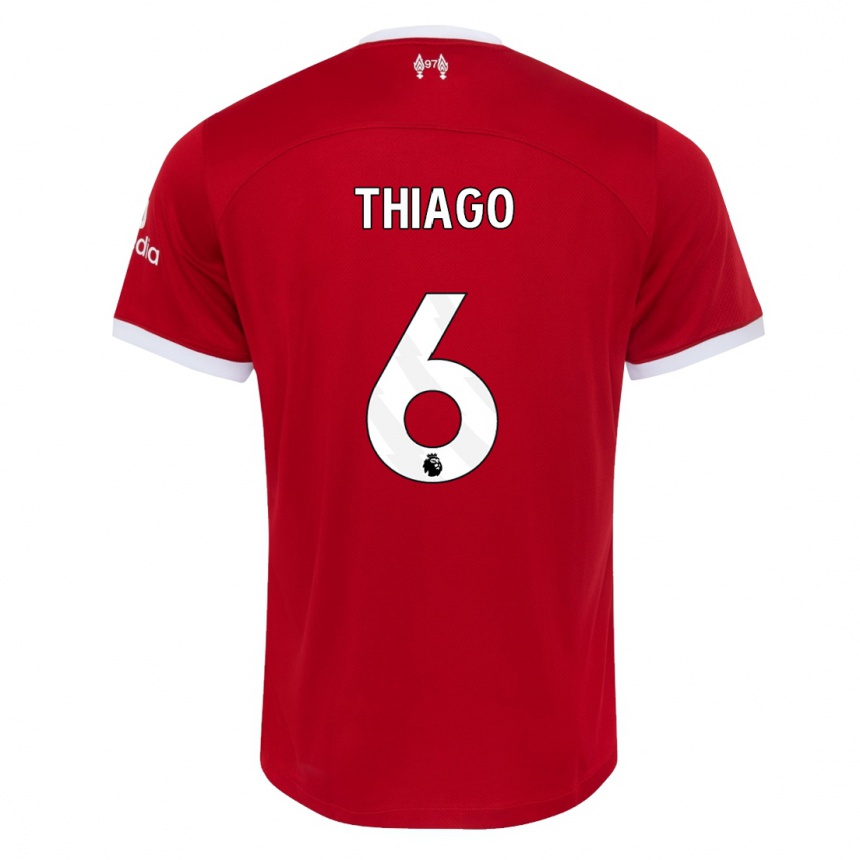 Hombre Fútbol Camiseta Thiago #6 Rojo 1ª Equipación 2023/24