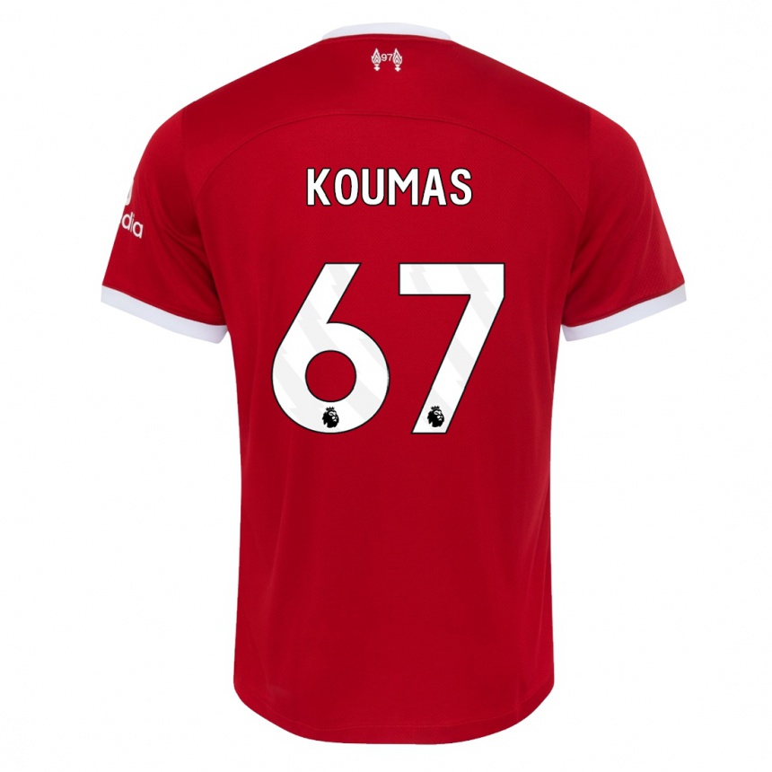 Hombre Fútbol Camiseta Lewis Koumas #67 Rojo 1ª Equipación 2023/24