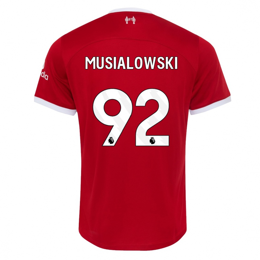 Hombre Fútbol Camiseta Mateusz Musialowski #92 Rojo 1ª Equipación 2023/24