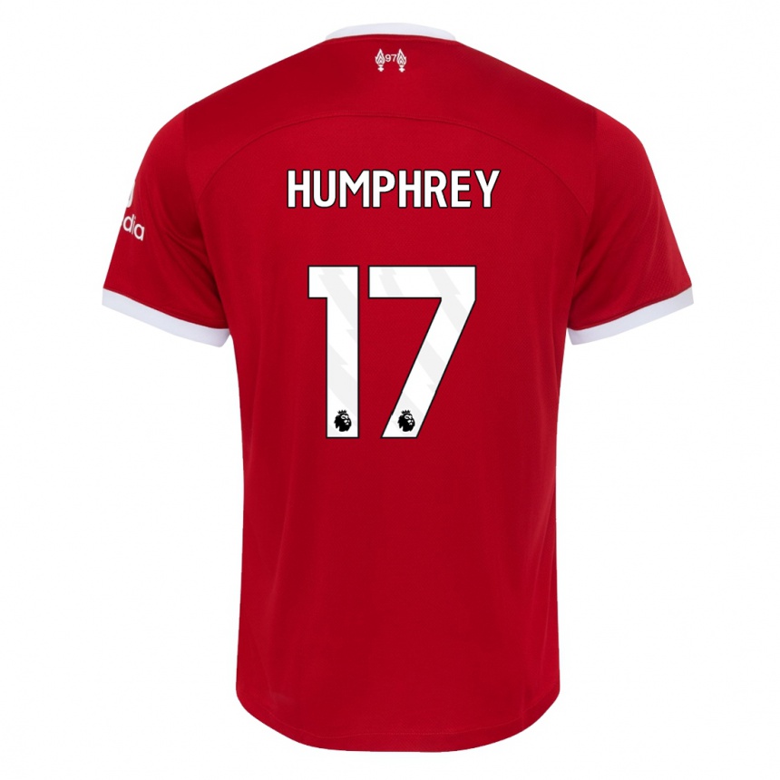 Hombre Fútbol Camiseta Carla Humphrey #17 Rojo 1ª Equipación 2023/24