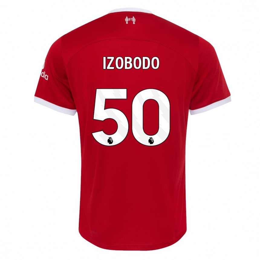 Hombre Fútbol Camiseta Elijah Izobodo John #50 Rojo 1ª Equipación 2023/24