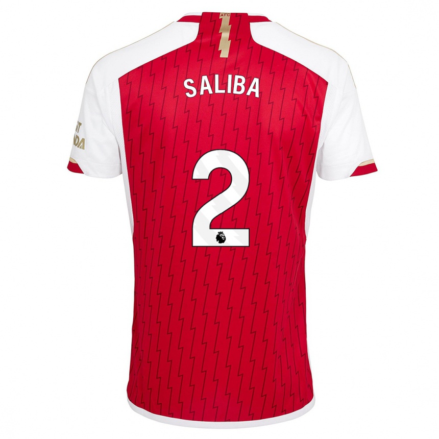 Hombre Fútbol Camiseta William Saliba #2 Rojo 1ª Equipación 2023/24