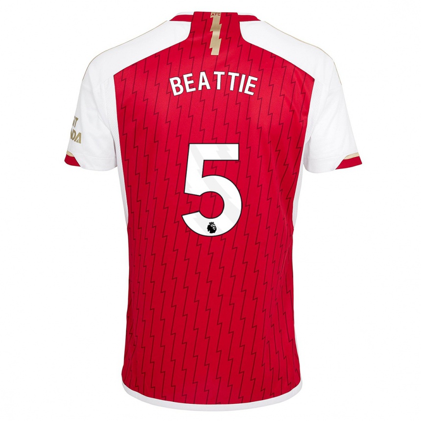 Hombre Fútbol Camiseta Jen Beattie #5 Rojo 1ª Equipación 2023/24