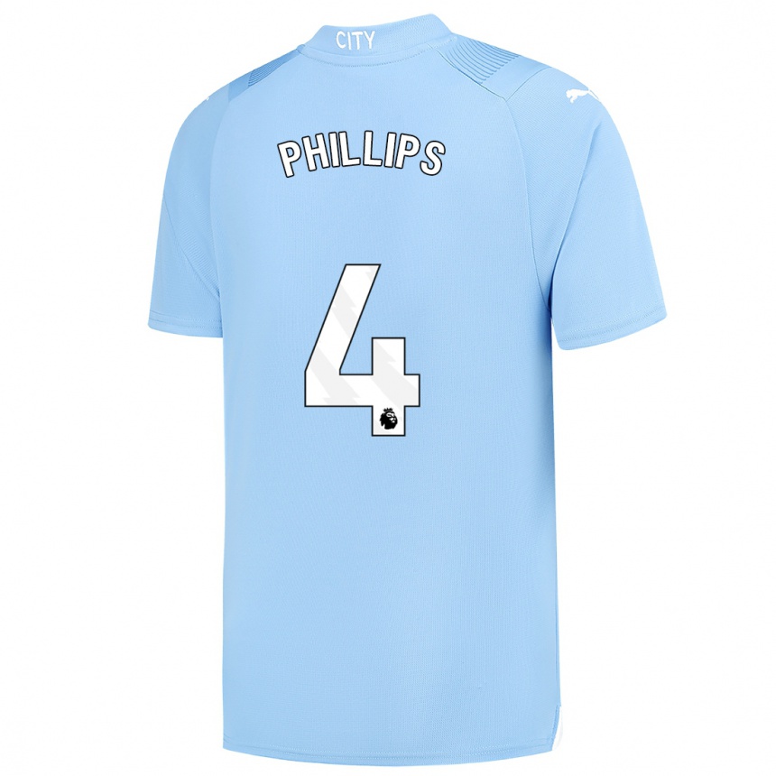 Hombre Fútbol Camiseta Kalvin Phillips #4 Azul Claro 1ª Equipación 2023/24