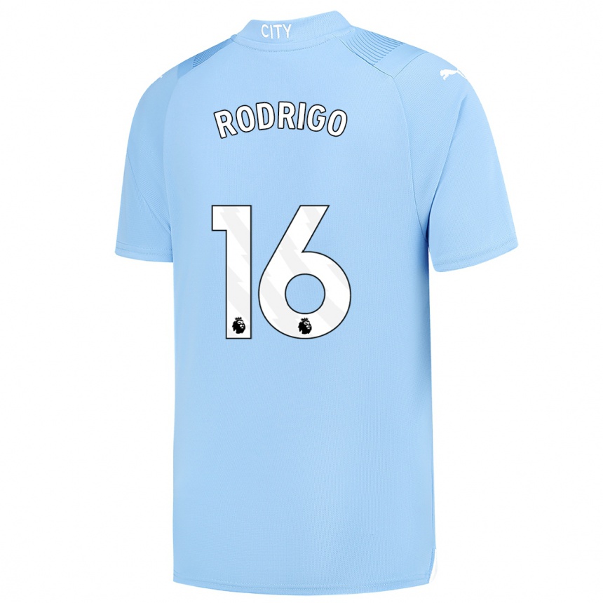 Hombre Fútbol Camiseta Rodrigo Hernandez #16 Azul Claro 1ª Equipación 2023/24