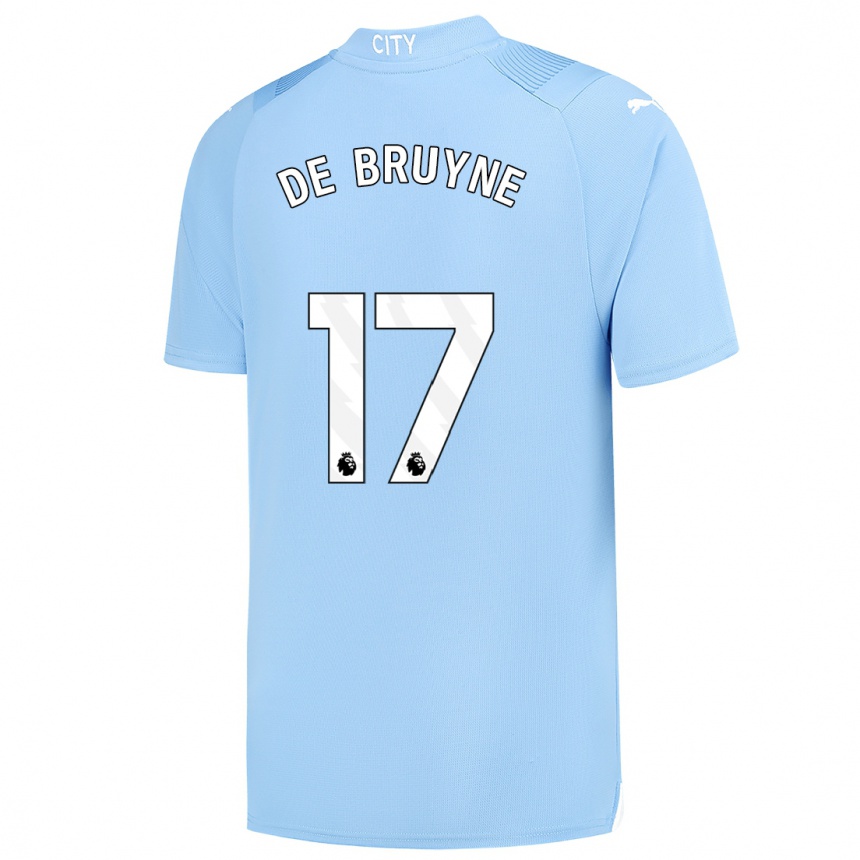 Hombre Fútbol Camiseta Kevin De Bruyne #17 Azul Claro 1ª Equipación 2023/24