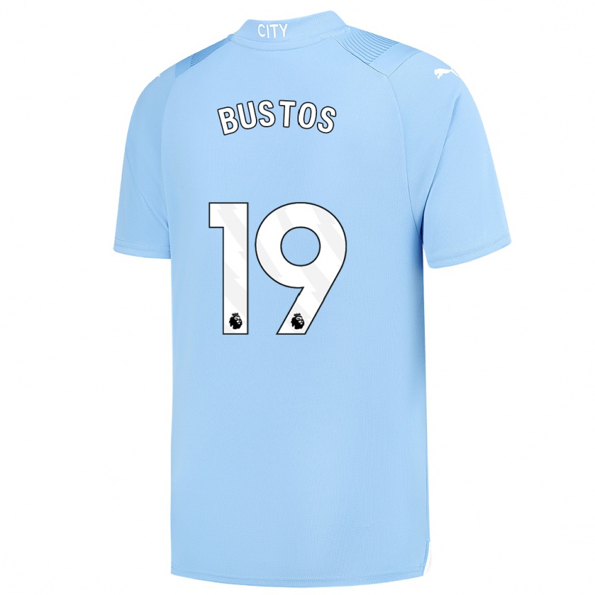 Hombre Fútbol Camiseta Nahuel Bustos #19 Azul Claro 1ª Equipación 2023/24