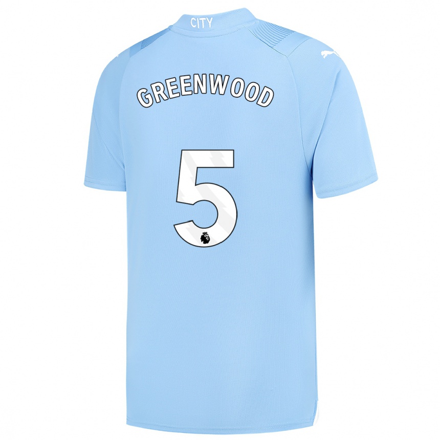 Hombre Fútbol Camiseta Alex Greenwood #5 Azul Claro 1ª Equipación 2023/24