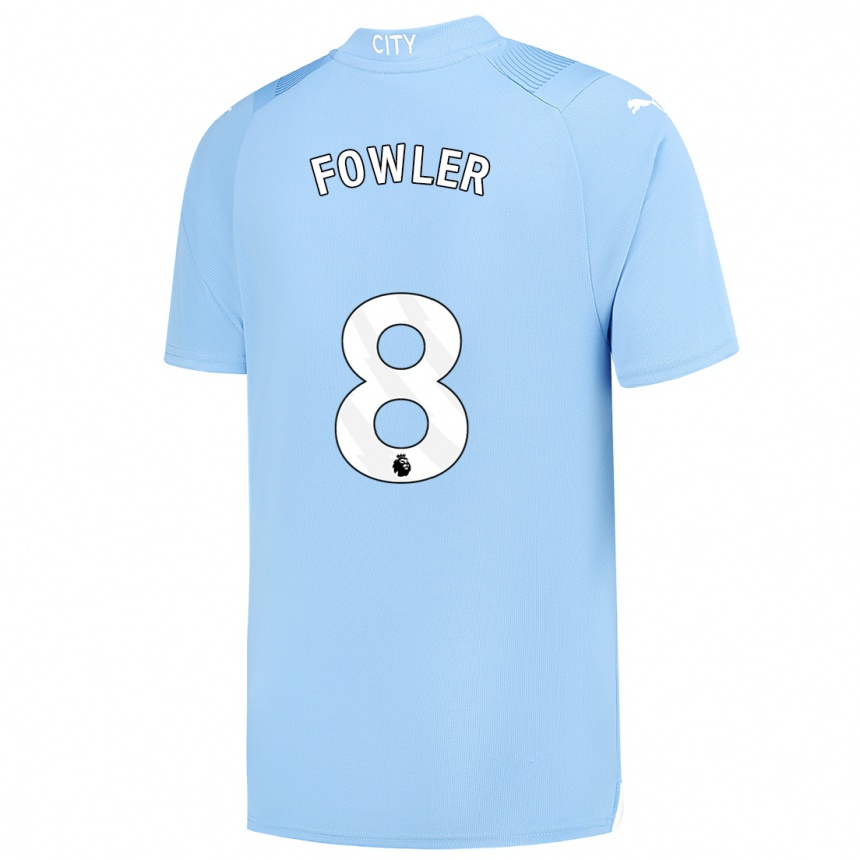 Hombre Fútbol Camiseta Mary Fowler #8 Azul Claro 1ª Equipación 2023/24