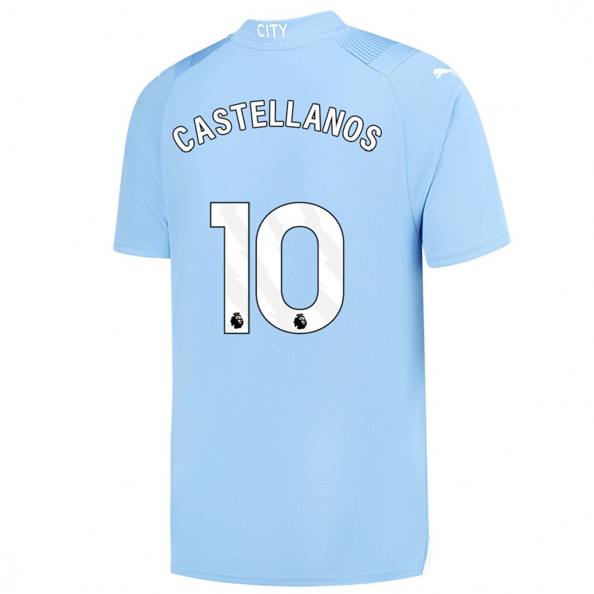 Hombre Fútbol Camiseta Deyna Castellanos #10 Azul Claro 1ª Equipación 2023/24