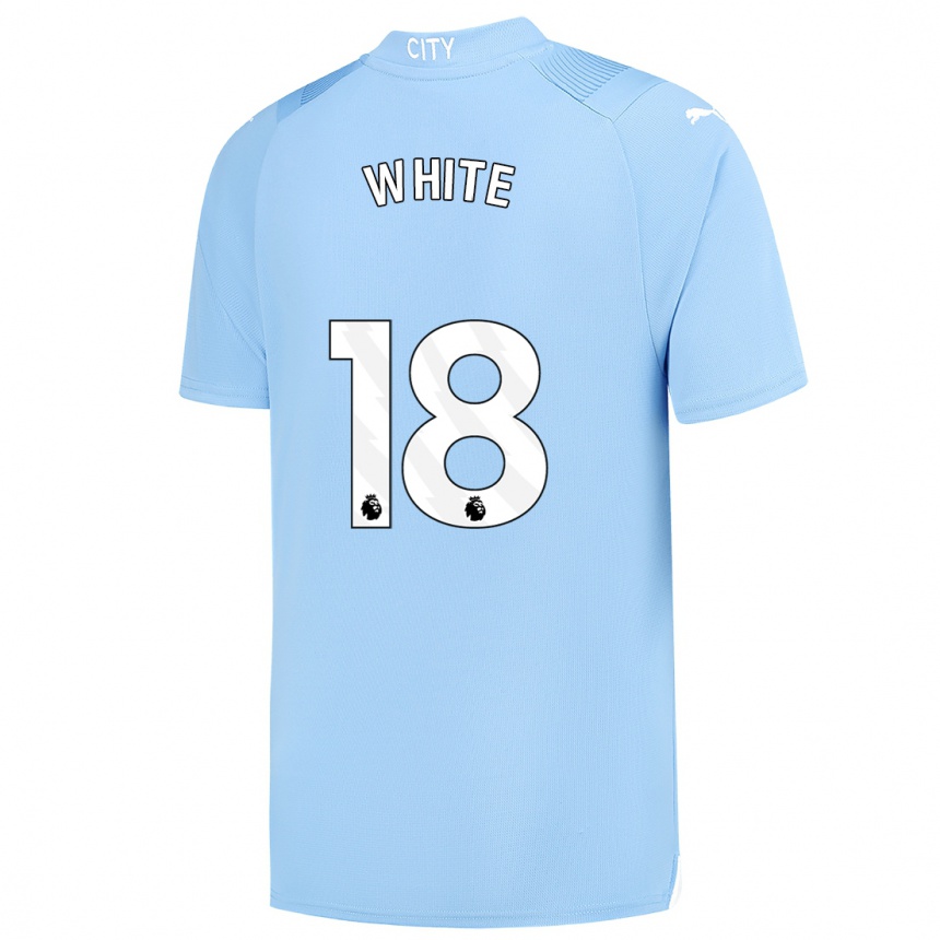 Hombre Fútbol Camiseta Ellen White #18 Azul Claro 1ª Equipación 2023/24