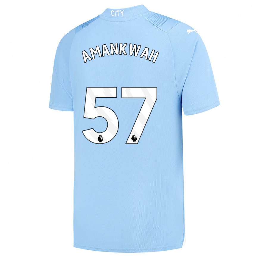 Hombre Fútbol Camiseta Yeboah Amankwah #57 Azul Claro 1ª Equipación 2023/24