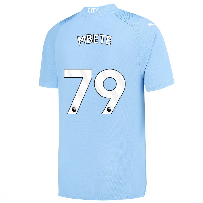 Hombre Fútbol Camiseta Luke Mbete #79 Azul Claro 1ª Equipación 2023/24