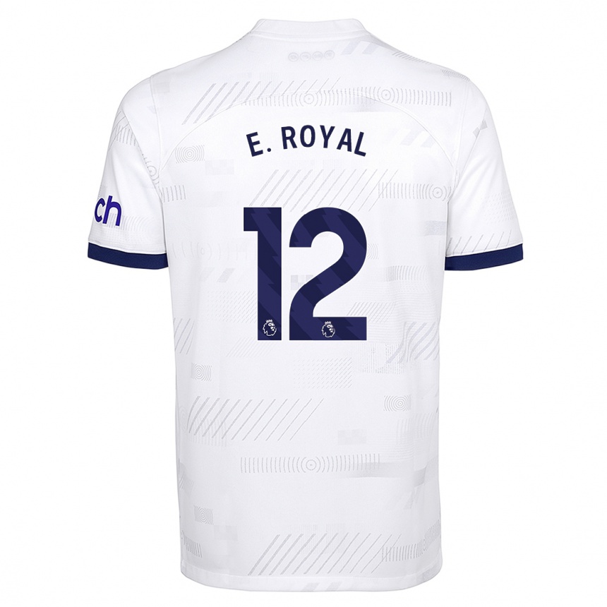 Hombre Fútbol Camiseta Emerson Royal #12 Blanco 1ª Equipación 2023/24