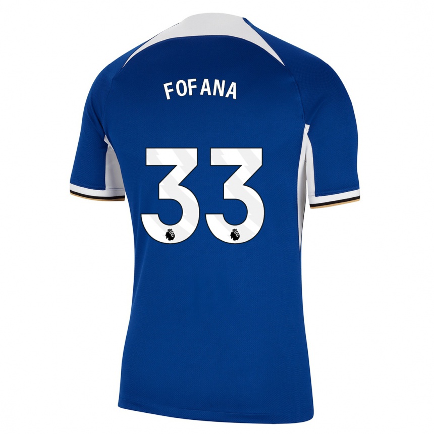 Hombre Fútbol Camiseta Wesley Fofana #33 Azul 1ª Equipación 2023/24