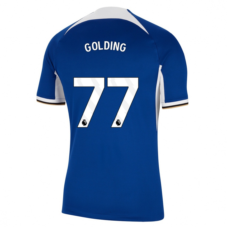 Hombre Fútbol Camiseta Michael Golding #77 Azul 1ª Equipación 2023/24