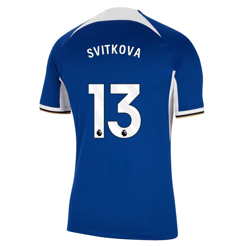 Hombre Fútbol Camiseta Katerina Svitkova #13 Azul 1ª Equipación 2023/24