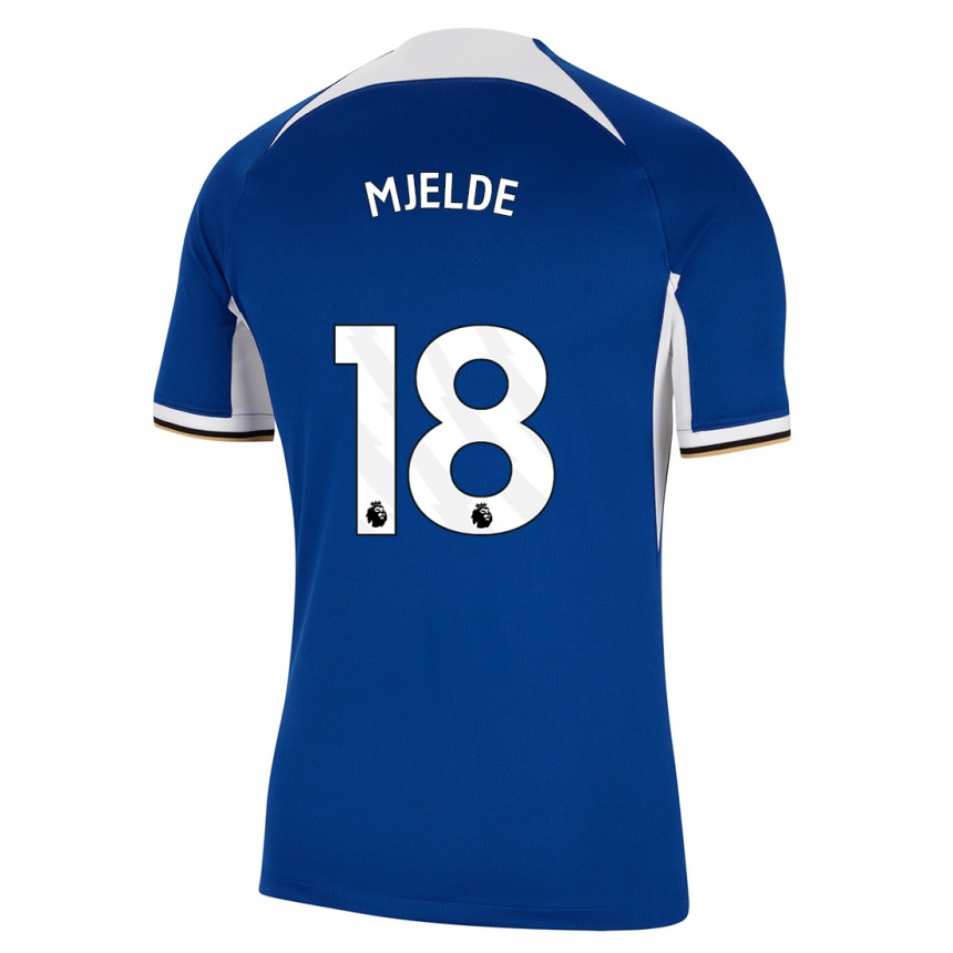 Hombre Fútbol Camiseta Maren Mjelde #18 Azul 1ª Equipación 2023/24