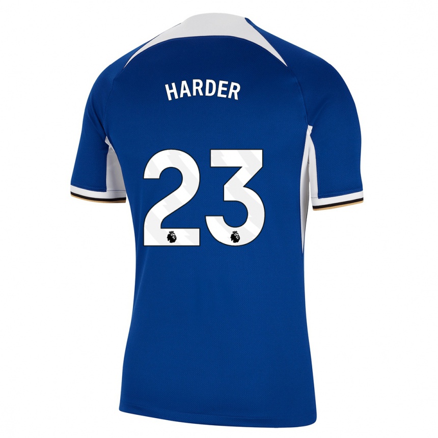 Hombre Fútbol Camiseta Pernille Harder #23 Azul 1ª Equipación 2023/24