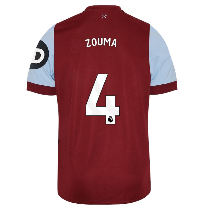 Hombre Fútbol Camiseta Kurt Zouma #4 Granate 1ª Equipación 2023/24