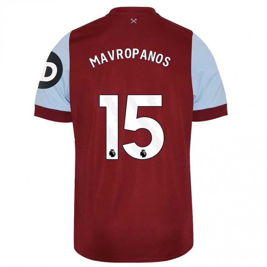 Hombre Fútbol Camiseta Konstantinos Mavropanos #15 Granate 1ª Equipación 2023/24