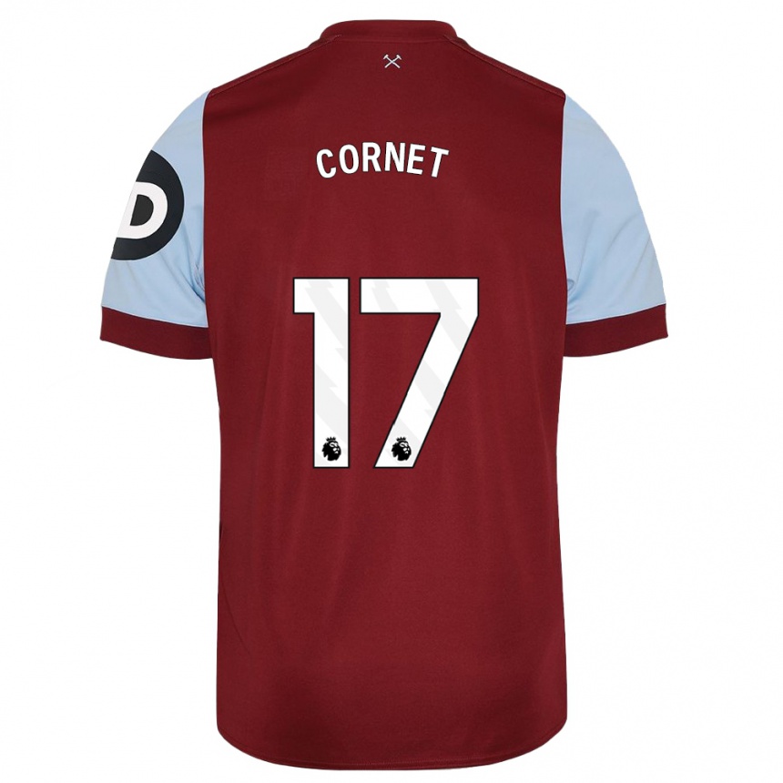 Hombre Fútbol Camiseta Maxwel Cornet #17 Granate 1ª Equipación 2023/24