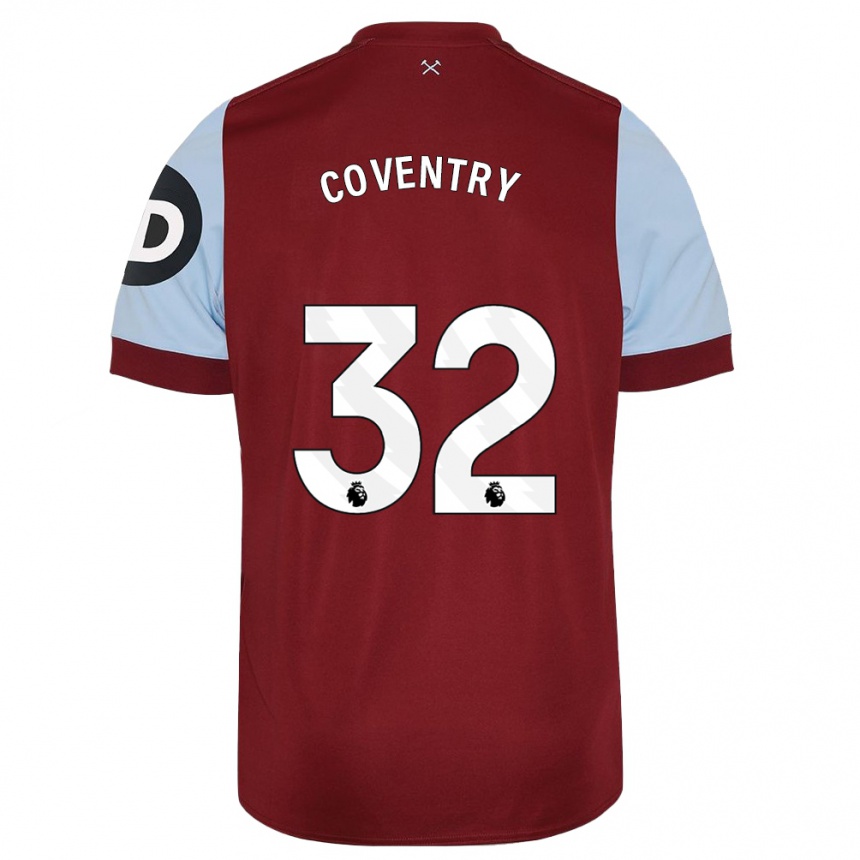 Hombre Fútbol Camiseta Conor Coventry #32 Granate 1ª Equipación 2023/24