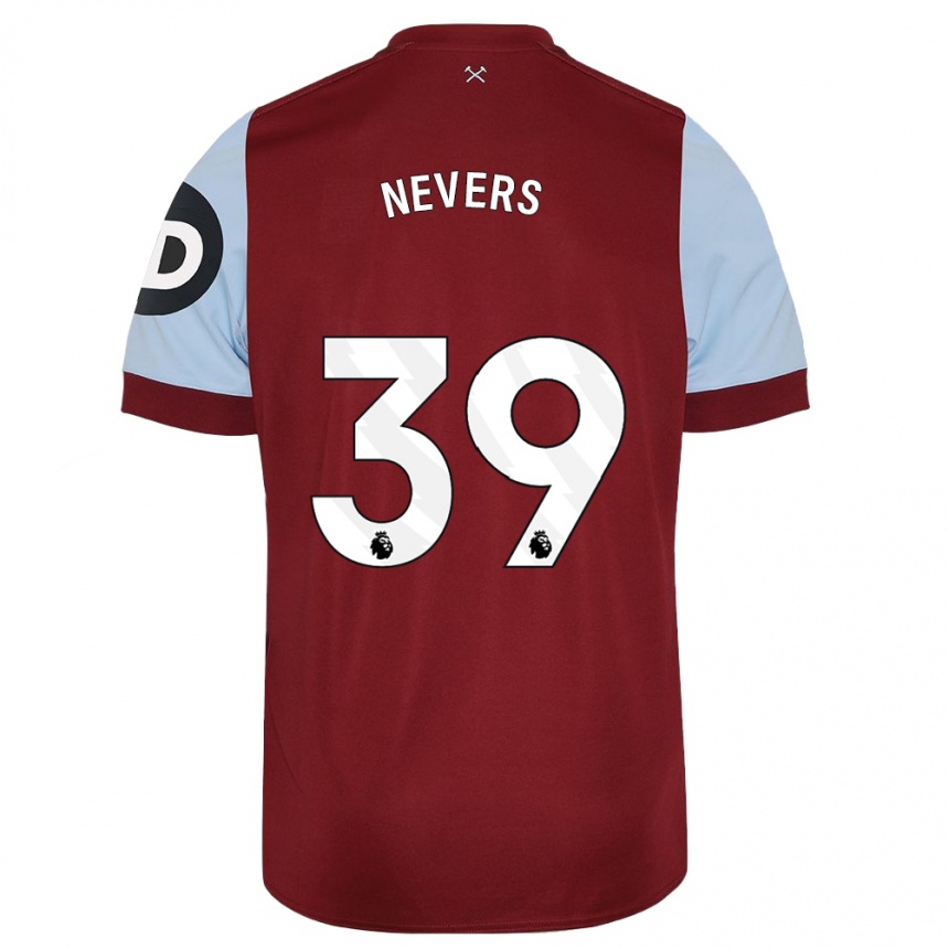 Hombre Fútbol Camiseta Thierry Nevers #39 Granate 1ª Equipación 2023/24