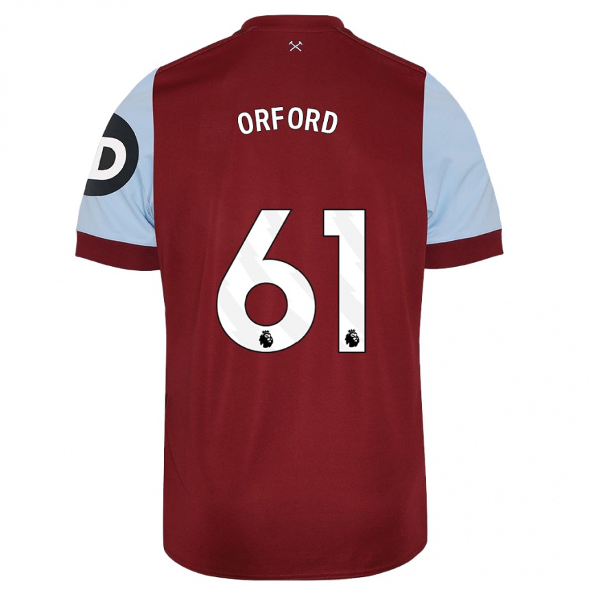 Hombre Fútbol Camiseta Lewis Orford #61 Granate 1ª Equipación 2023/24
