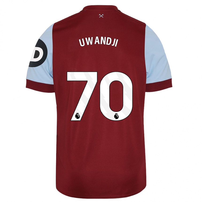 Hombre Fútbol Camiseta Blaise Uwandji #70 Granate 1ª Equipación 2023/24