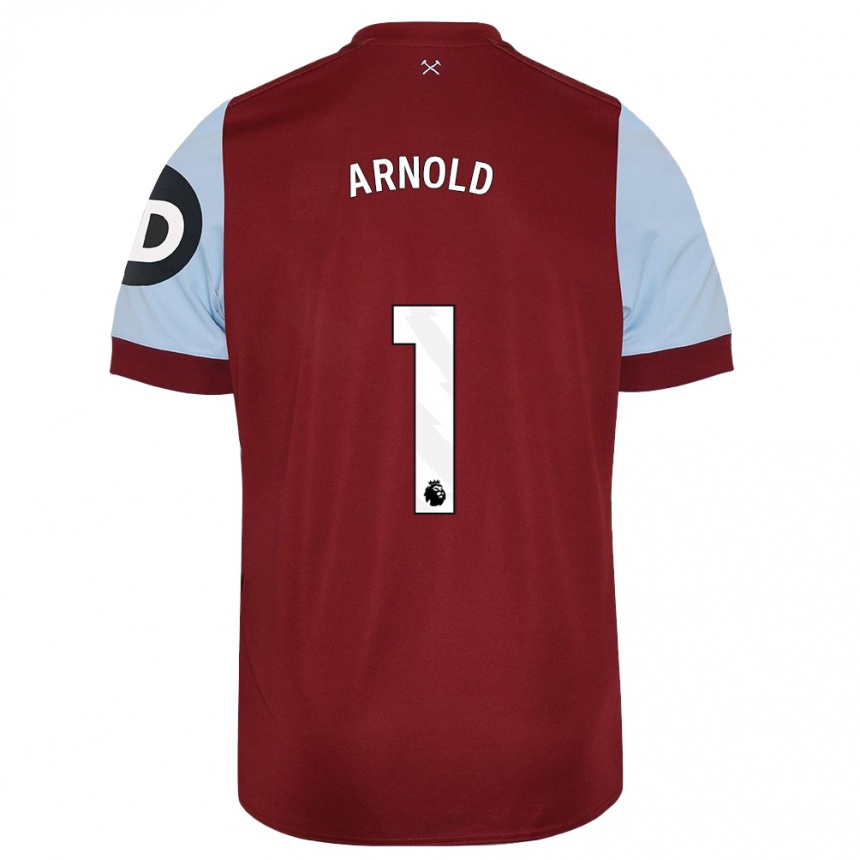 Hombre Fútbol Camiseta Mackenzie Arnold #1 Granate 1ª Equipación 2023/24