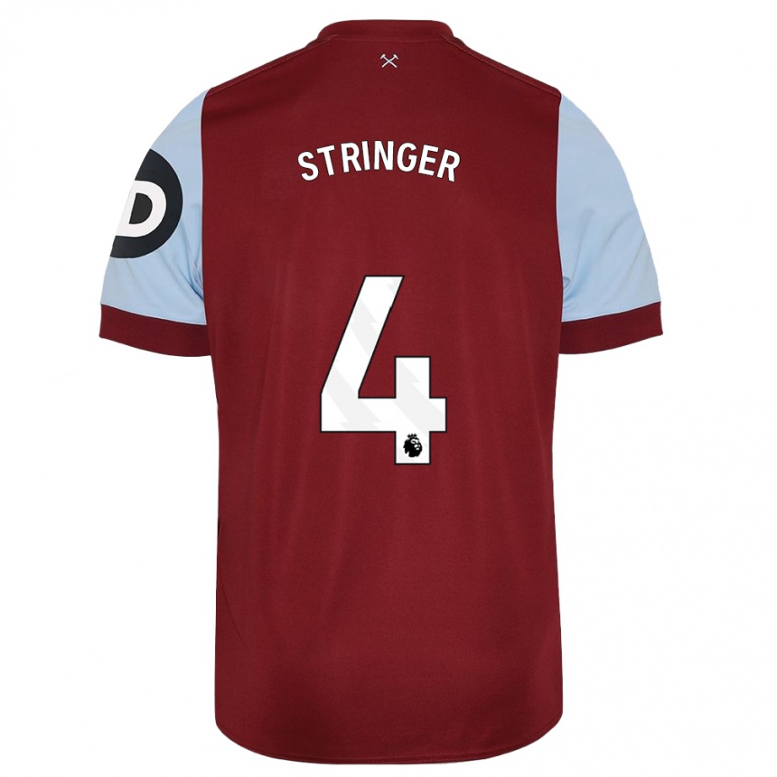 Hombre Fútbol Camiseta Abbey Leigh Stringer #4 Granate 1ª Equipación 2023/24
