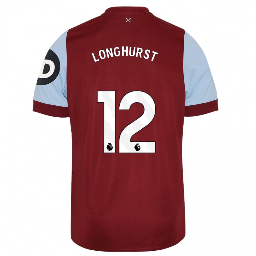 Hombre Fútbol Camiseta Kate Longhurst #12 Granate 1ª Equipación 2023/24