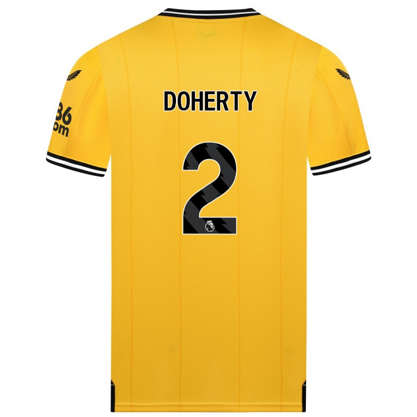 Hombre Fútbol Camiseta Matt Doherty #2 Amarillo 1ª Equipación 2023/24