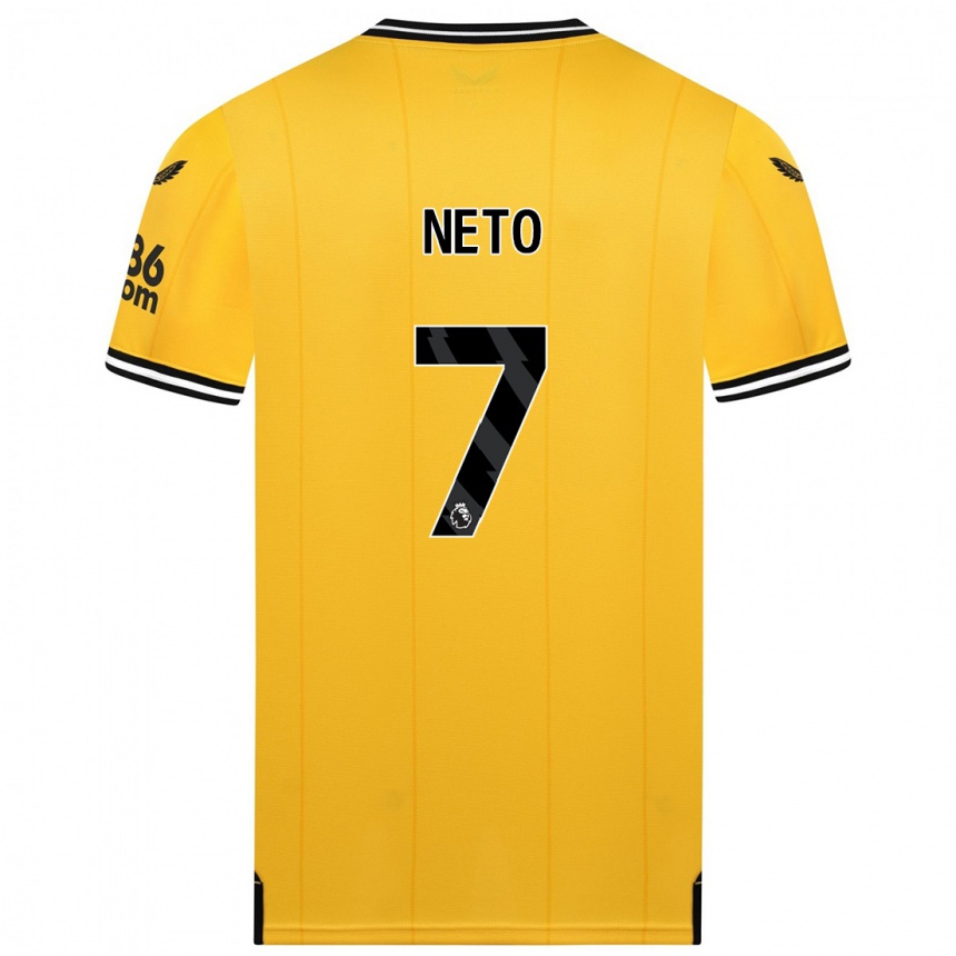 Hombre Fútbol Camiseta Pedro Neto #7 Amarillo 1ª Equipación 2023/24