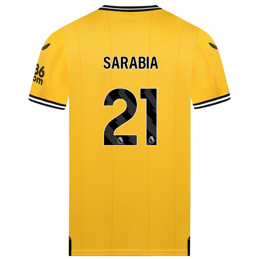 Hombre Fútbol Camiseta Pablo Sarabia #21 Amarillo 1ª Equipación 2023/24