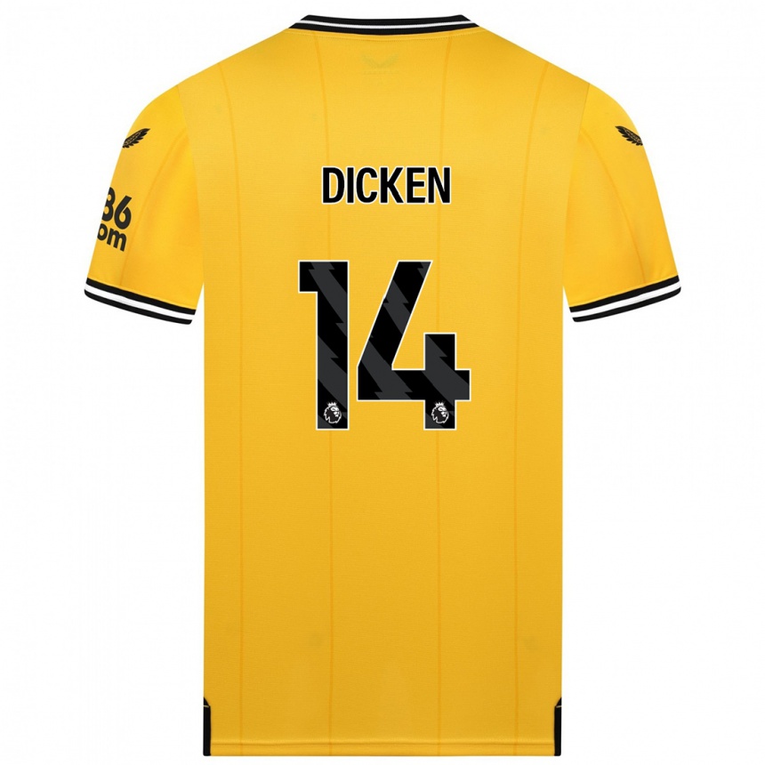 Hombre Fútbol Camiseta Amy Dicken #14 Amarillo 1ª Equipación 2023/24